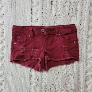 Red Demin Shorts
